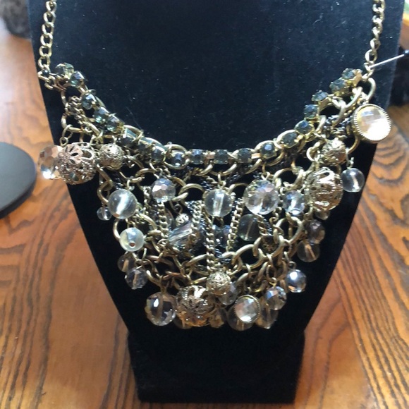 Necklace Bib style chunky gold tone baubles. Truly a statement necklace. - Picture 2 of 4